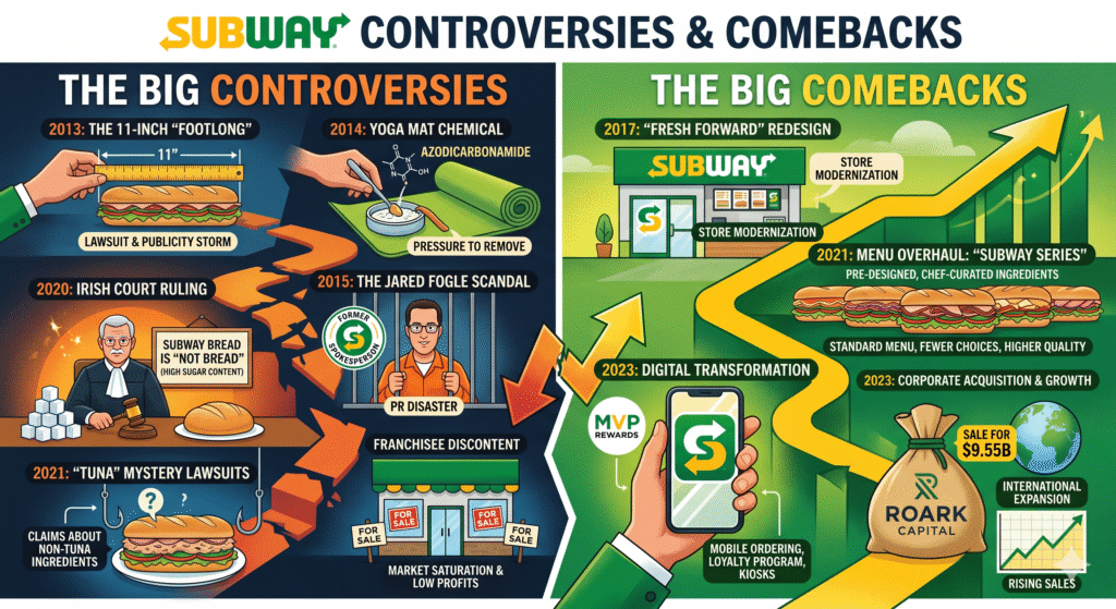 Subway's biggest controversies and comebacks